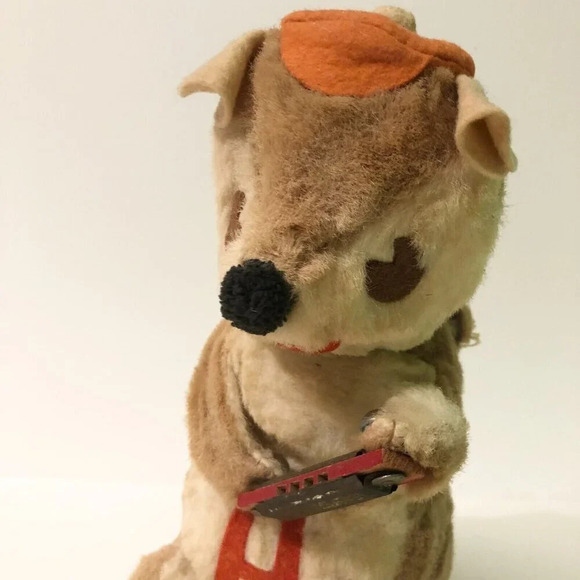 Vintage 1950s Alvin  And The Chipmunks Wind Up Musical Alvin Plush Figure - Picture 12 of 17